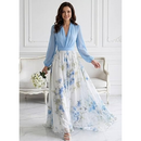 Women's Floral Boho Long Sleeve Maxi Dress