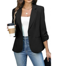 Women's Ruched 3/4 Sleeve Fitted Blazer