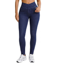 Women's High Waisted Stretch Denim Jeggings with Pockets