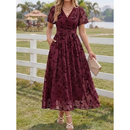 Women's Floral Wrap Dress with Pockets