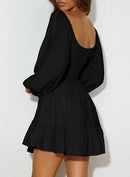 Women's Off-Shoulder Puff Sleeve A-Line Mini Dress