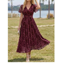 Women's Floral Wrap Dress with Pockets