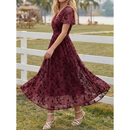 Women's Floral Wrap Dress with Pockets