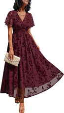 Women's Floral Wrap Dress with Pockets