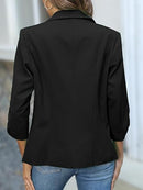 Women's Ruched 3/4 Sleeve Fitted Blazer