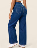 Women's High Waisted Wide Leg Pull-On Jeans