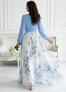 Women's Floral Boho Long Sleeve Maxi Dress
