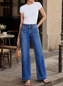 Women's High Waisted Straight Leg Stretch Jeans