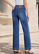 Women's High Waisted Straight Leg Stretch Jeans