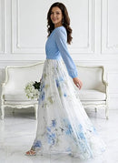 Women's Floral Boho Long Sleeve Maxi Dress
