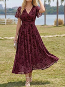 Women's Floral Wrap Dress with Pockets