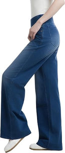 Women's High Waisted Stretch Wide Leg Jeans