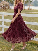 Women's Floral Wrap Dress with Pockets