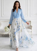 Women's Floral Boho Long Sleeve Maxi Dress