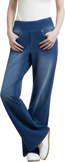 Women's High Waisted Stretch Wide Leg Jeans