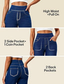Women's High Waisted Wide Leg Pull-On Jeans