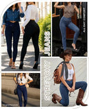 Women's High Waisted Stretch Denim Jeggings with Pockets