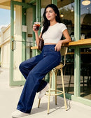 Women's High Waisted Wide Leg Pull-On Jeans