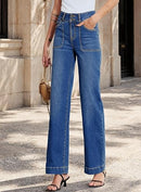 Women's High Waisted Straight Leg Stretch Jeans