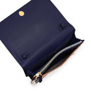 Hampshire House Check & Leather Crossbody Ink Blue
