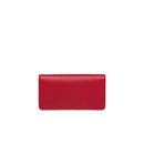 Saffiano Leather Continental Mini Clutch Bag in Red