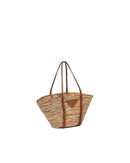 Prada Straw and Leather Tote Bag
